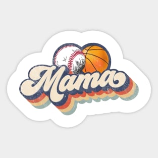 Retro Baseball Basketball Mama Sticker